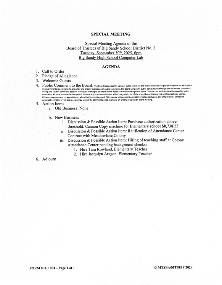 agenda