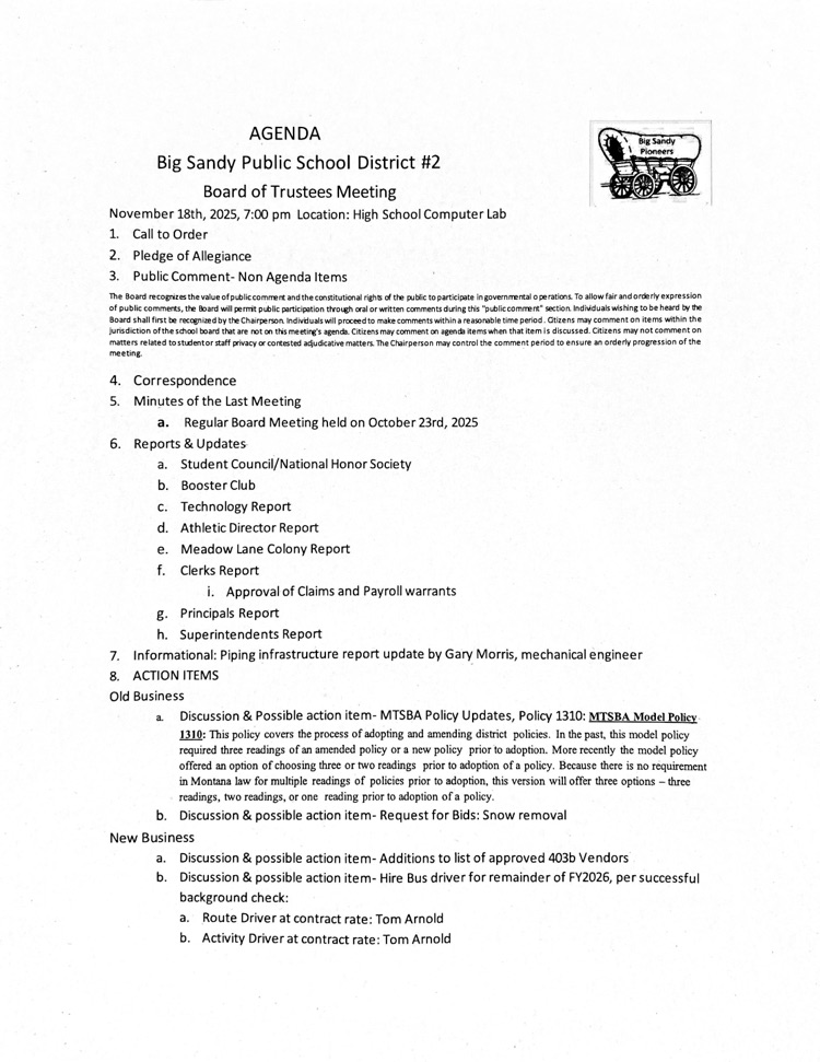 agenda with addition