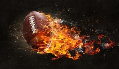 flaming football