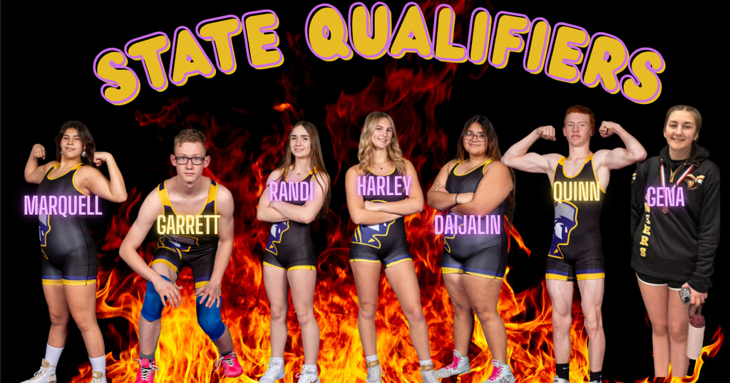 State Qualifiers for State Wrestling 2026, Marquell, Garrett, Randi, Harley, Daijalin, Quinn and Gena
