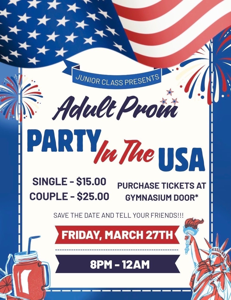 adult prom big Sandy high School gym 8-12 single $15 couple $25