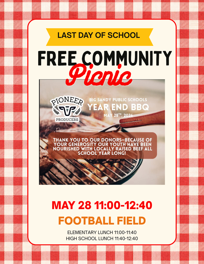 Free Community Picnic, May 28, Football Field 11;00-12:40