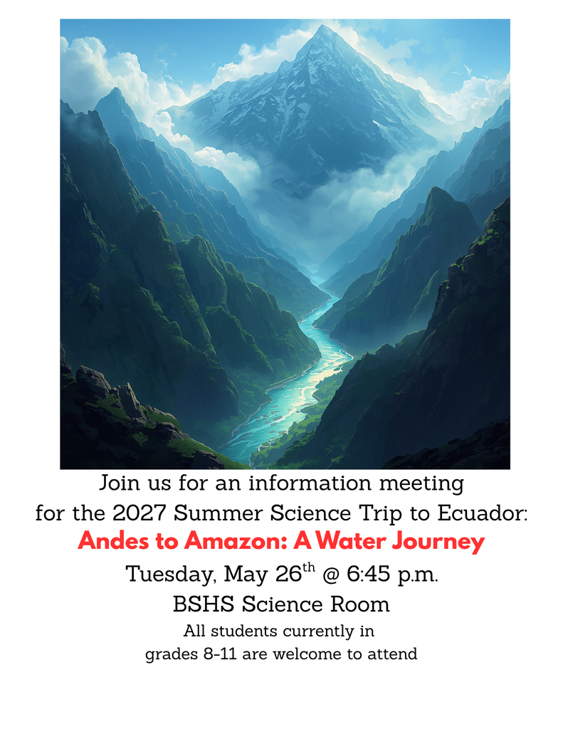 flyer advertising trip to Ecuador