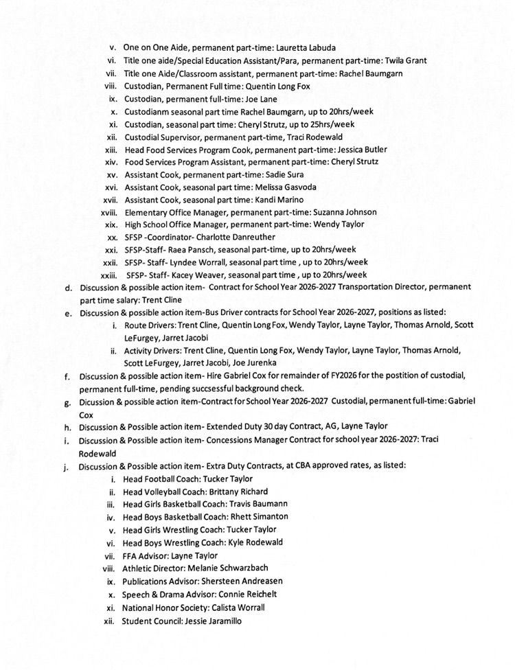 Regular May meeting agenda