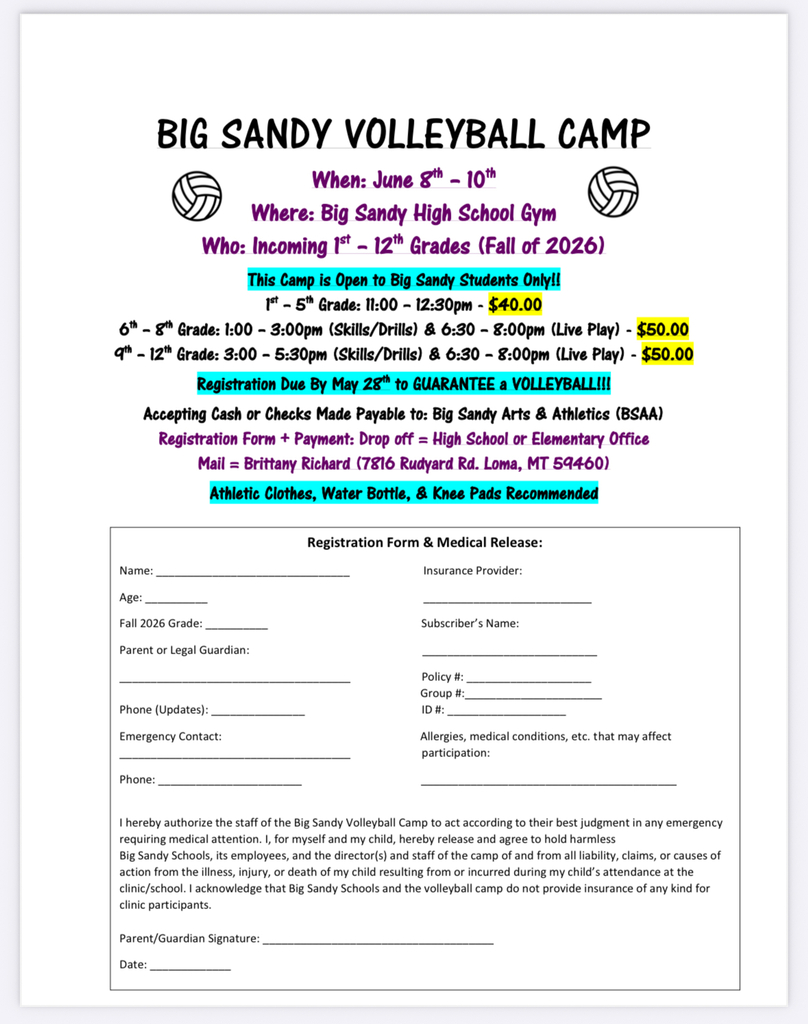 volleyball camp form 
