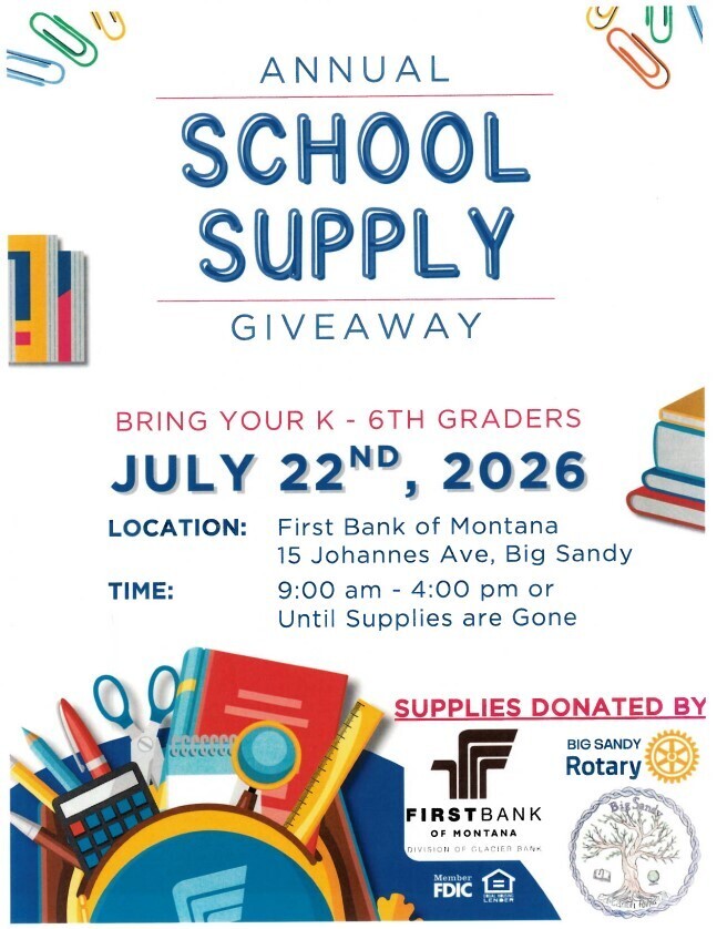 Annual School supply Giveaway, July 22nd 2026
