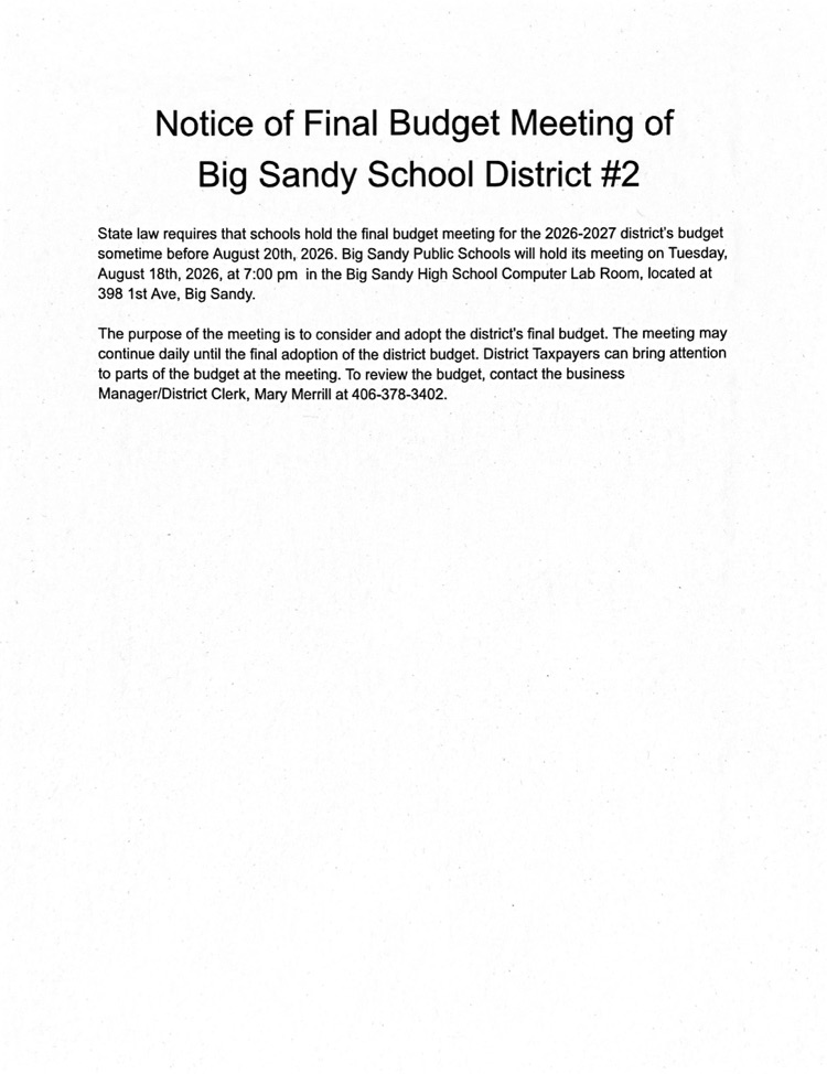 notice of annual budget meeting 