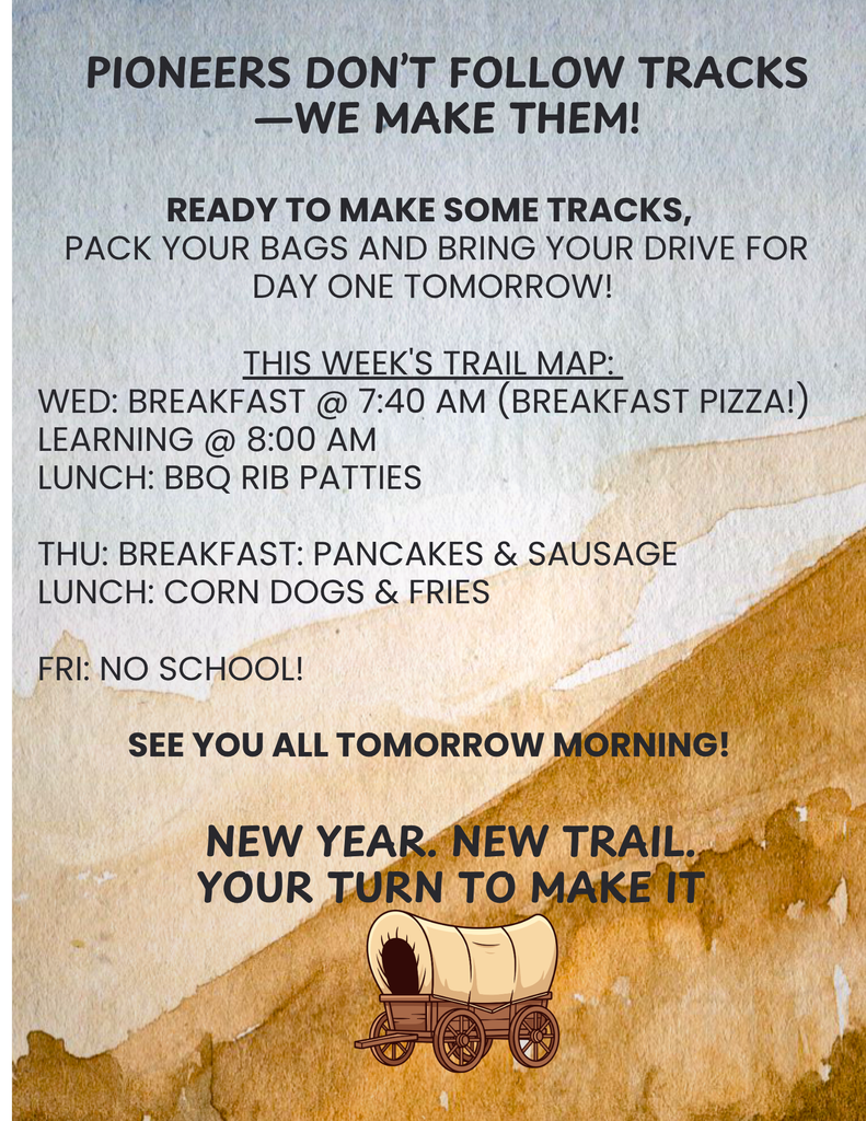 School beings tomorrow, with lunch menu