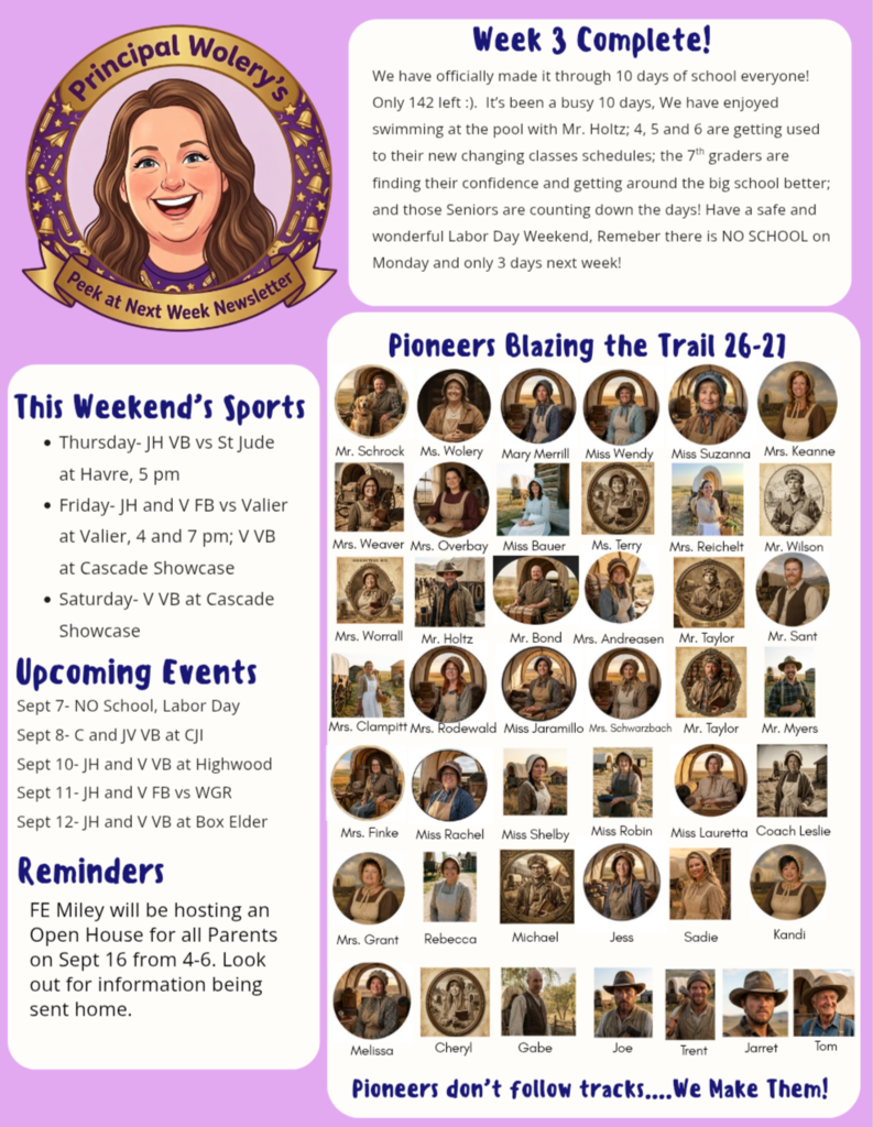 peek at next week, Sept 7-12
