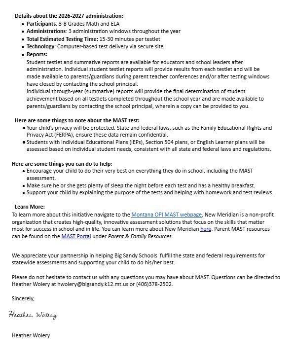 information about mast state wide testing