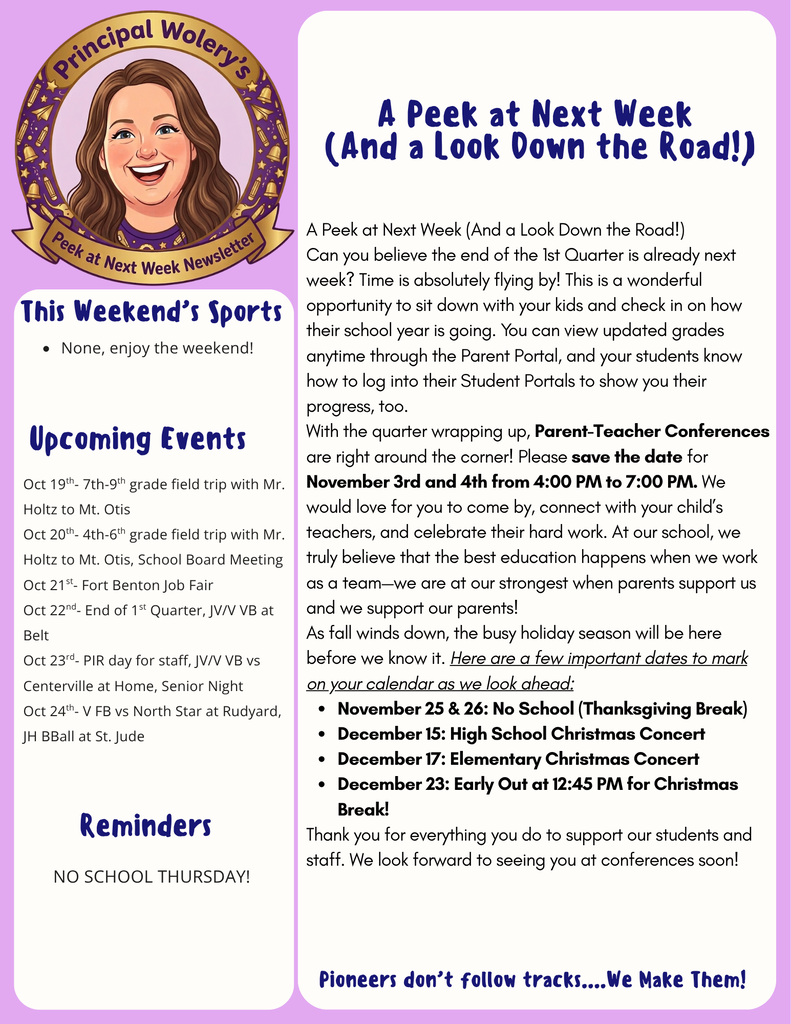 Peek at Next Week for October 19-24