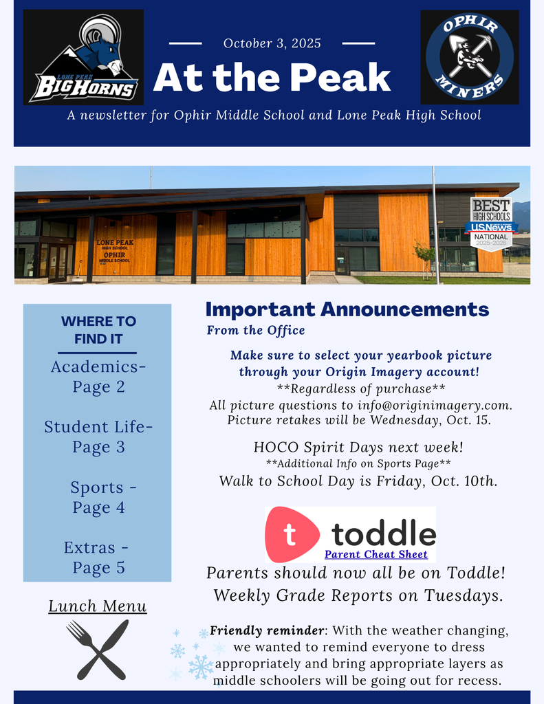 OMS & LPHS Newsletter: At the Peak - Issue 8 - 10.3.2025