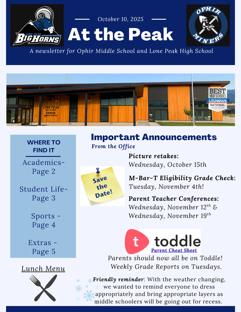OMS & LPHS Newsletter: At the Peak - Issue 9 - 10.10.2025 