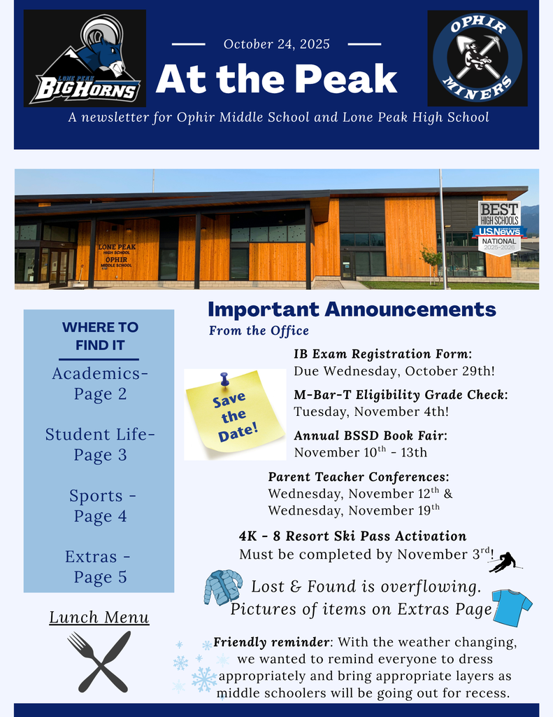 OMS & LPHS Newsletter: At the Peak - Issue 11 - 10.24.2025