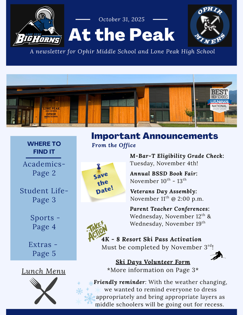 OMS & LPHS Newsletter: At the Peak - Issue 12 - 10.31.2025