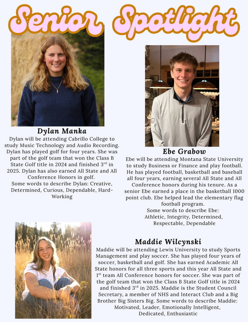 Senior Spotlight - Dylan, Ebe, Maddie