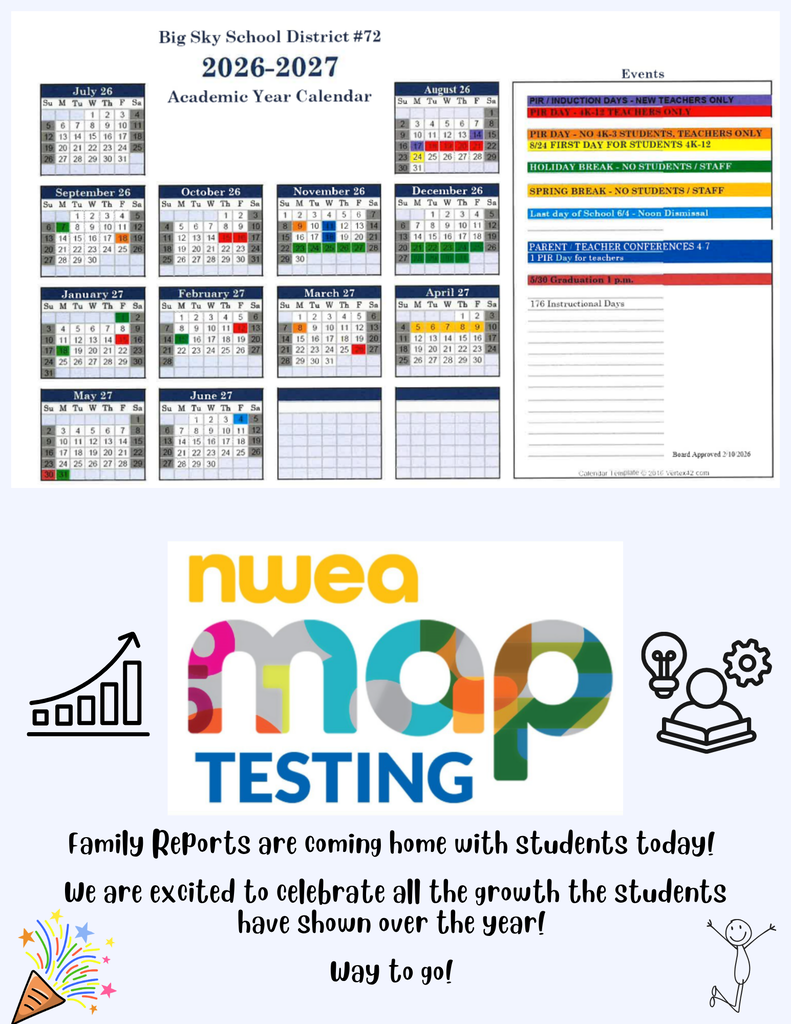 Additional EoY Items - 26-27 calendar, MAP scores going home