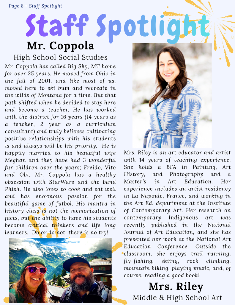 Page 8 - Staff Spotlight - Mr. Coppola & Mrs. Riley