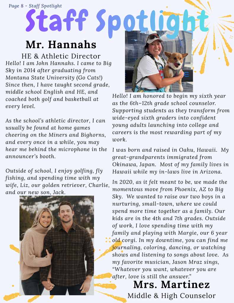 Page 8 - Staff Spotlight - Mr. Hannahs and Mrs. Martinez