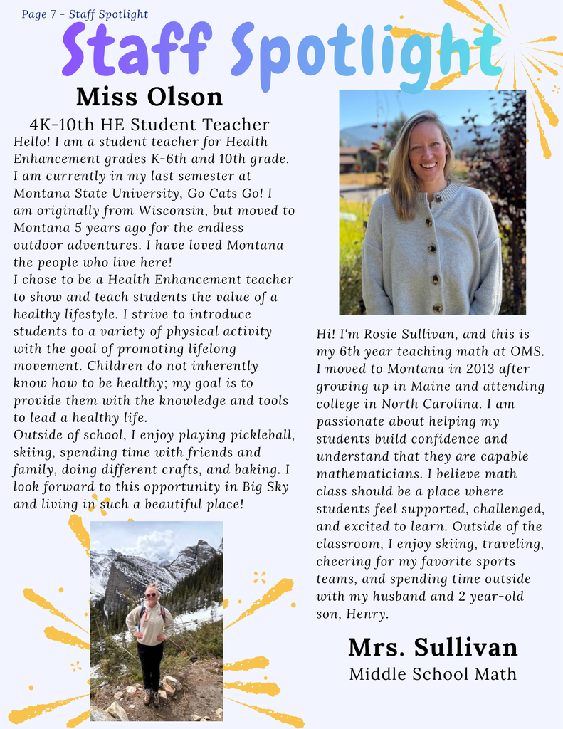 Page 7 - Staff Spotlight - Miss Olson & Mrs. Sullivan