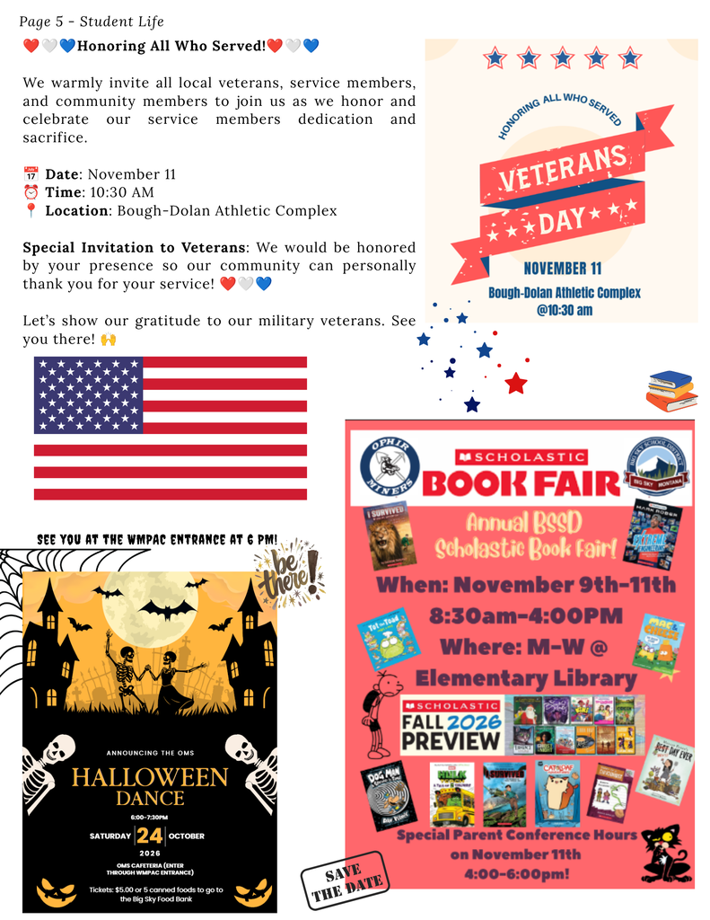 Page 5 - Student Life - Veterans Assembly, Book Fair, OMS Halloween Dance
