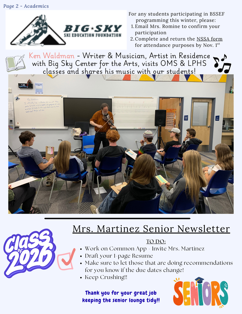 Page 2 - Academics- Senior Corner, Music Visitor, BSSEF procedure