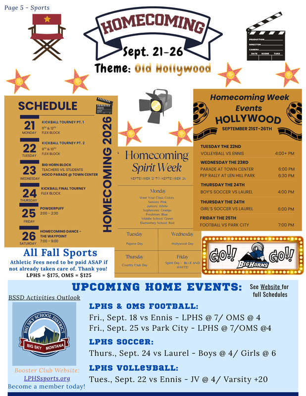 Page 5 - Sports - schedule for HOCO