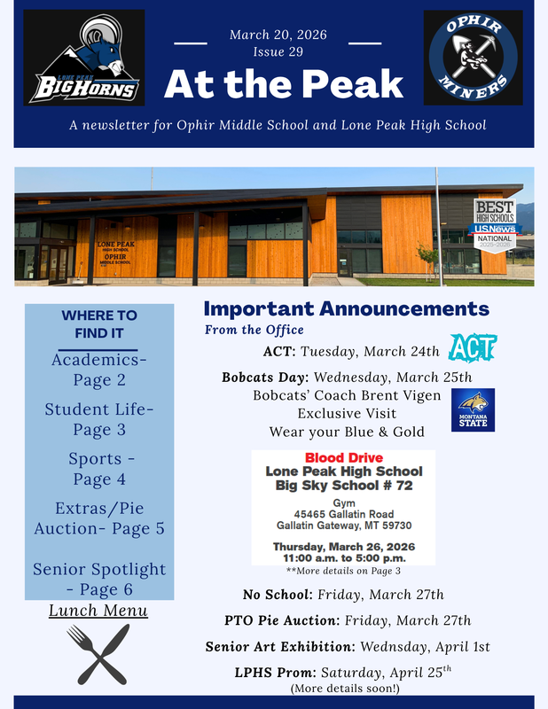 OMS & LPHS Newsletter: At the Peak - Issue 29 -3.20.2026