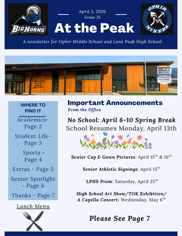 OMS & LPHS Newsletter: At the Peak - Issue 31-4.3.2026