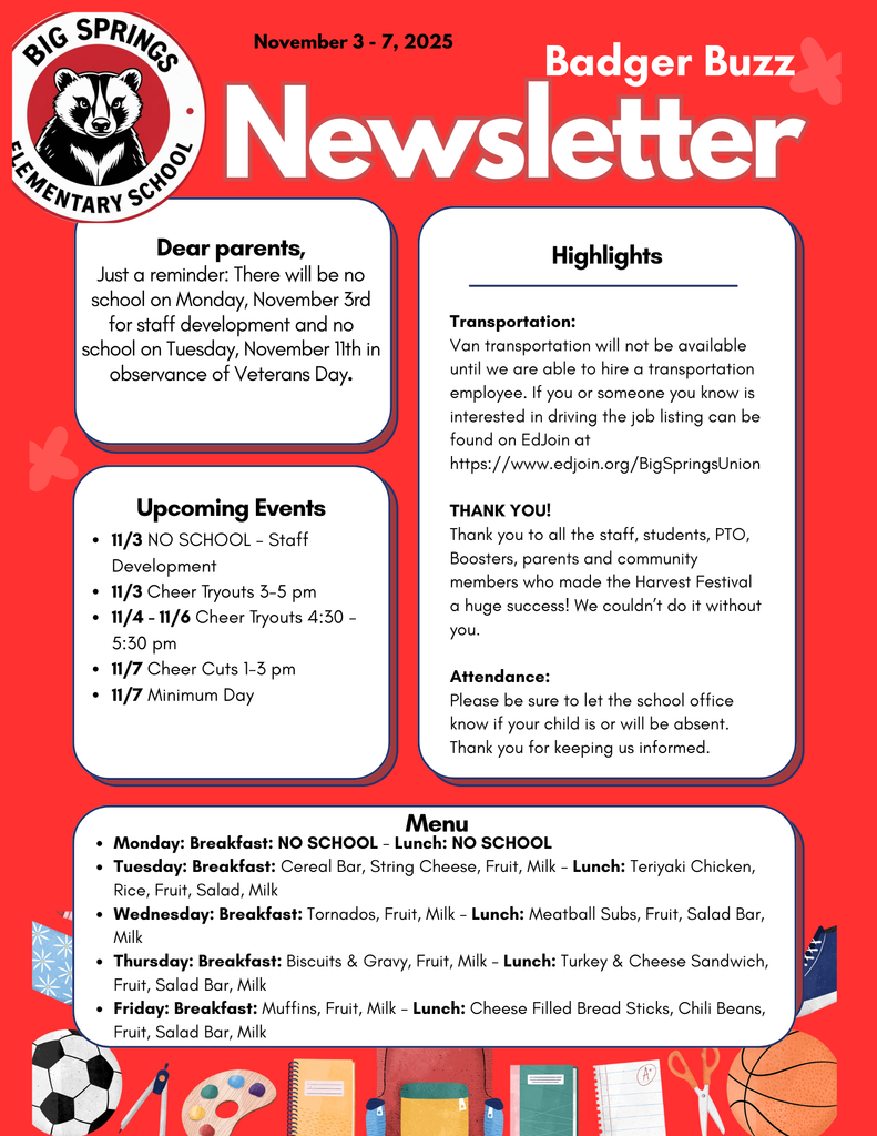 Badger Buzz November 3-7