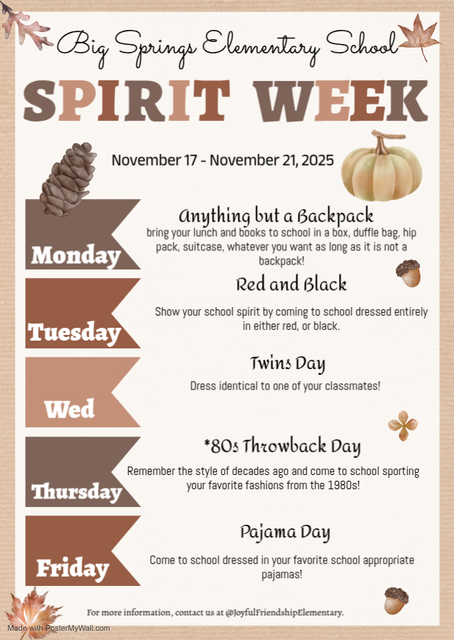 Spirit Week Flyer