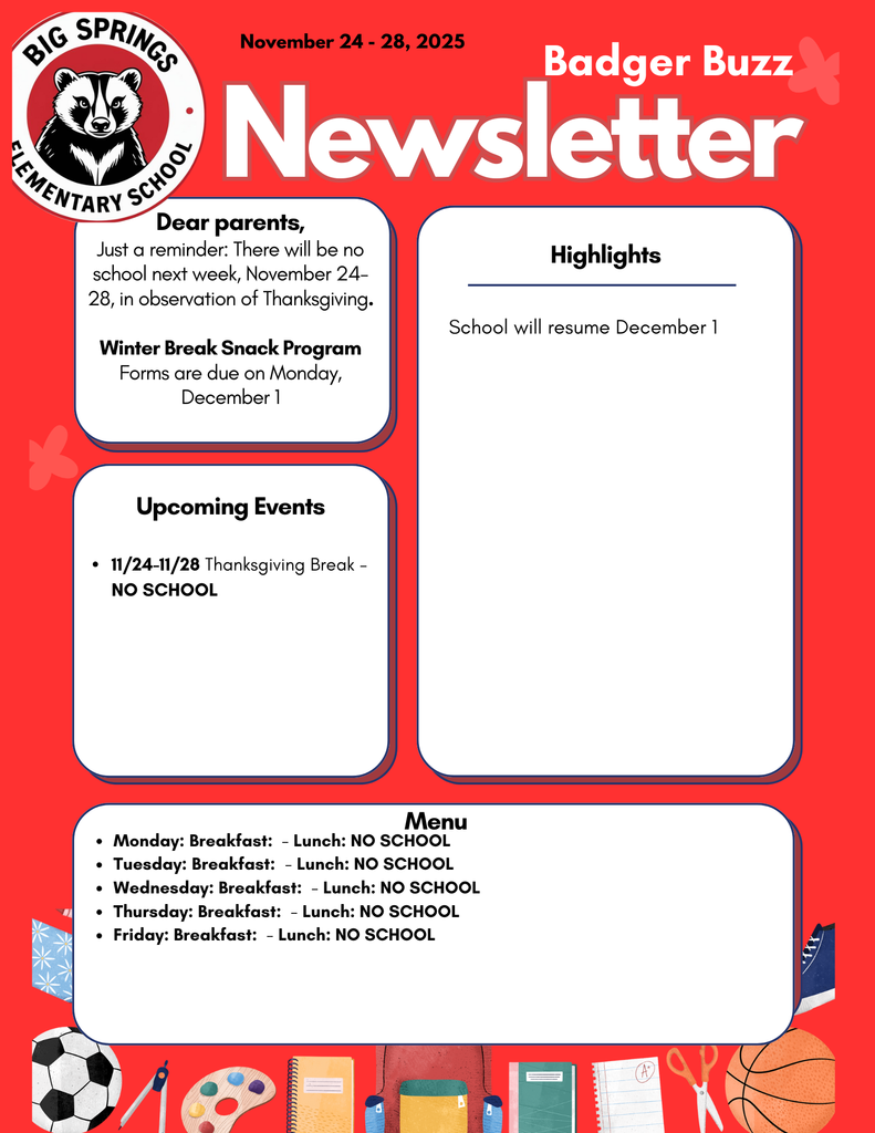 Badger Buzz November 24 -28