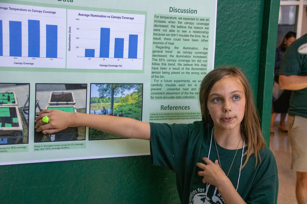 student presents research project at annual Go Green Institute