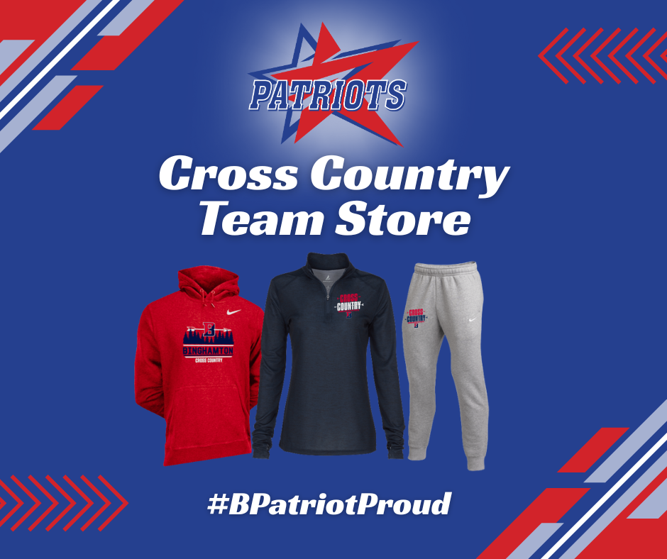 Cross Country team store graphic with images of shirts and sweatpants