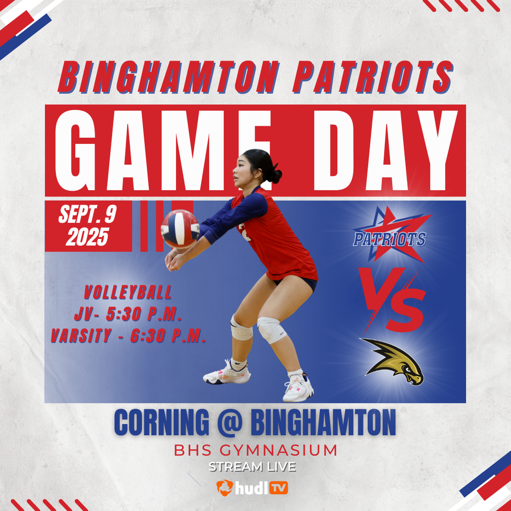 BHS volleyball game day graphic vs Corning
