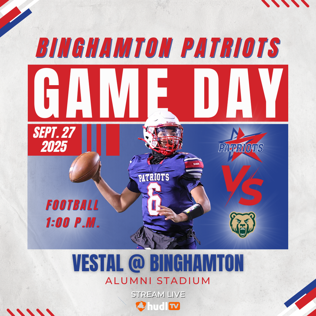 game day graphic with information about football game against vestal