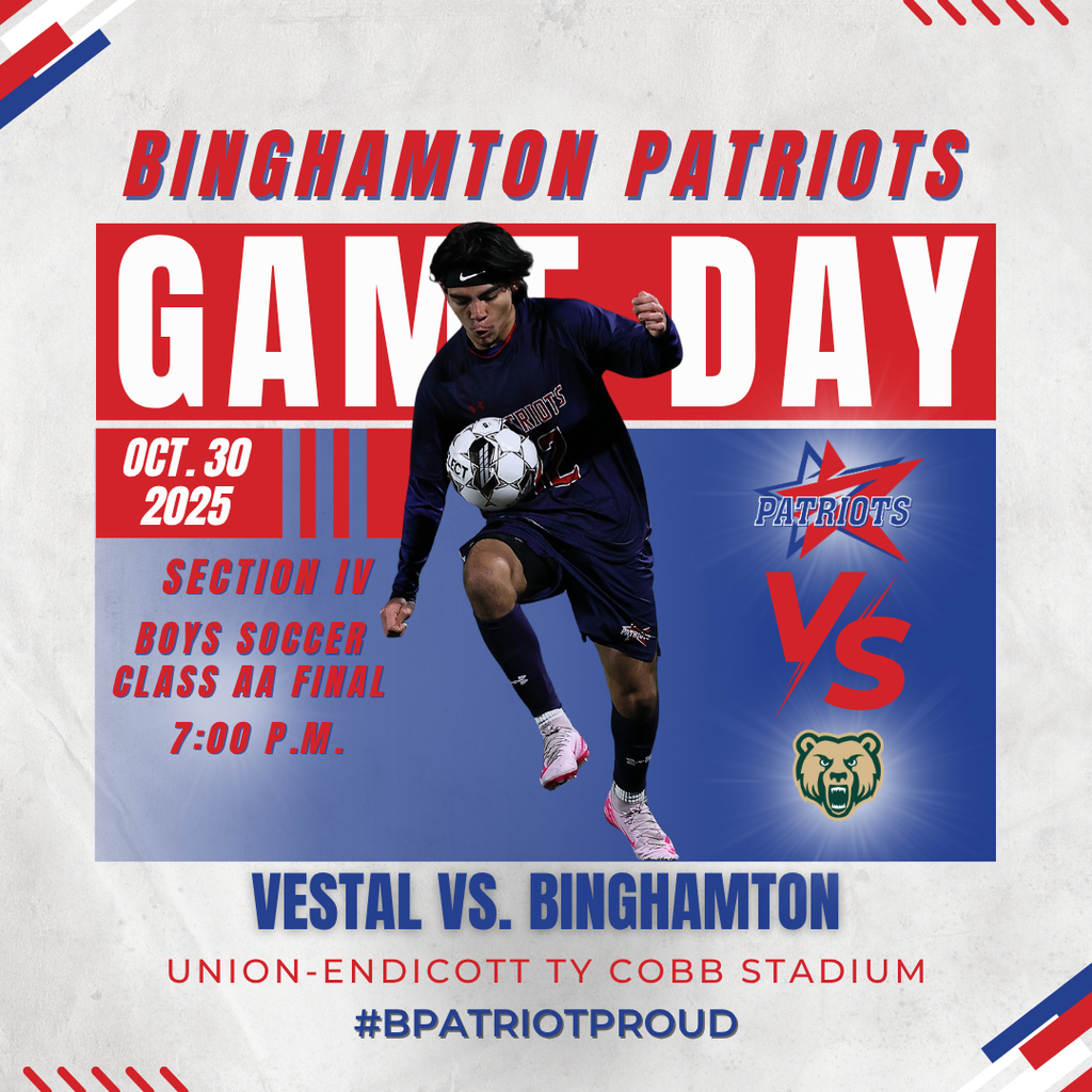 game day graphic with information about boys soccer championship game