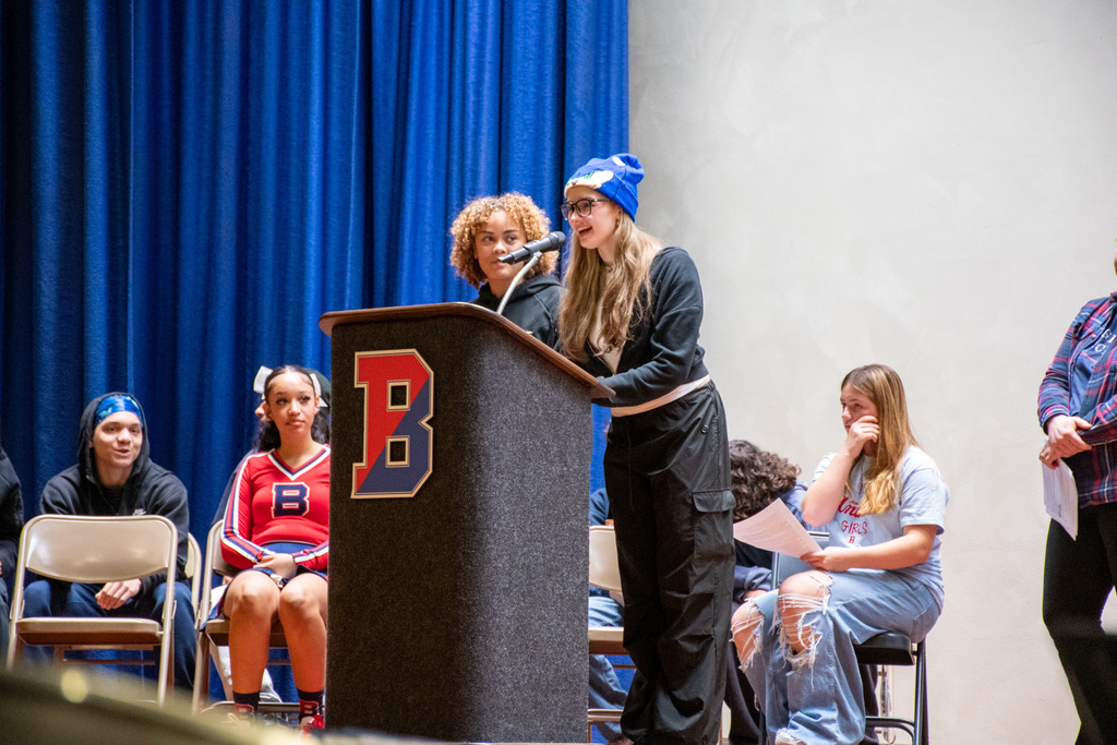 bhs students speak at wms pep rally