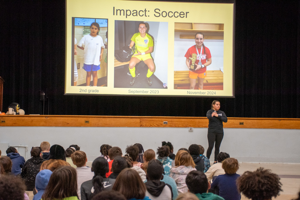 alexia michitti speaks to students at woodrow wilson