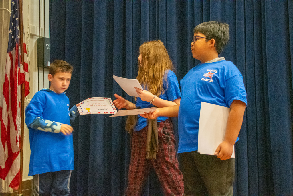 ben franklin student getting award