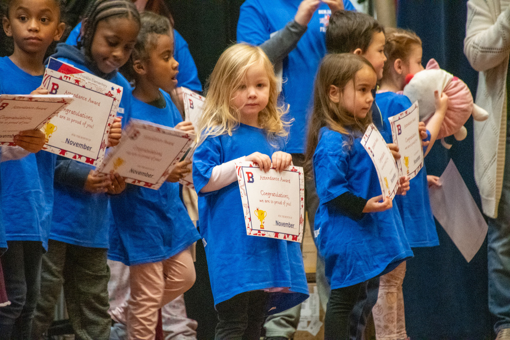ben franklin students holding certificates