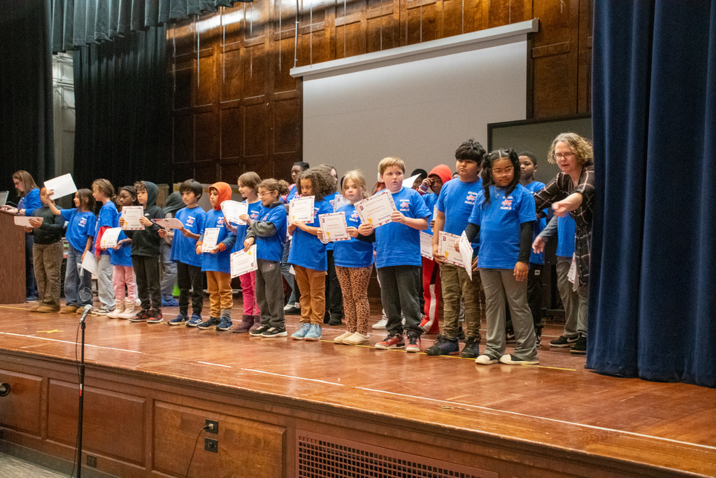 ben franklin students holding certificates