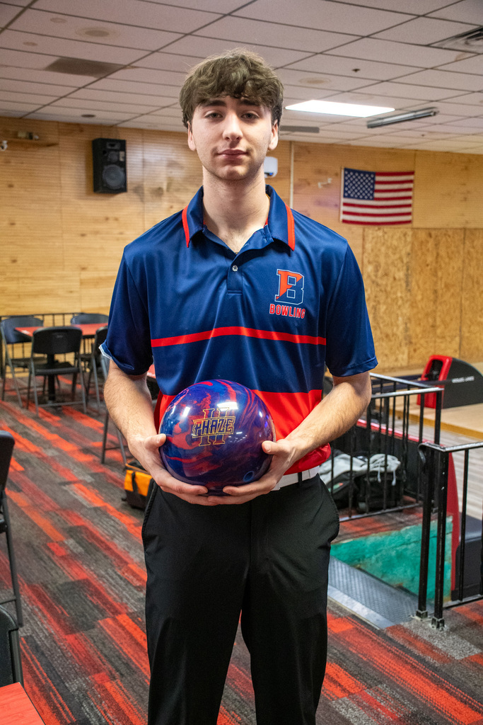 dom bernthon holding bowling ball