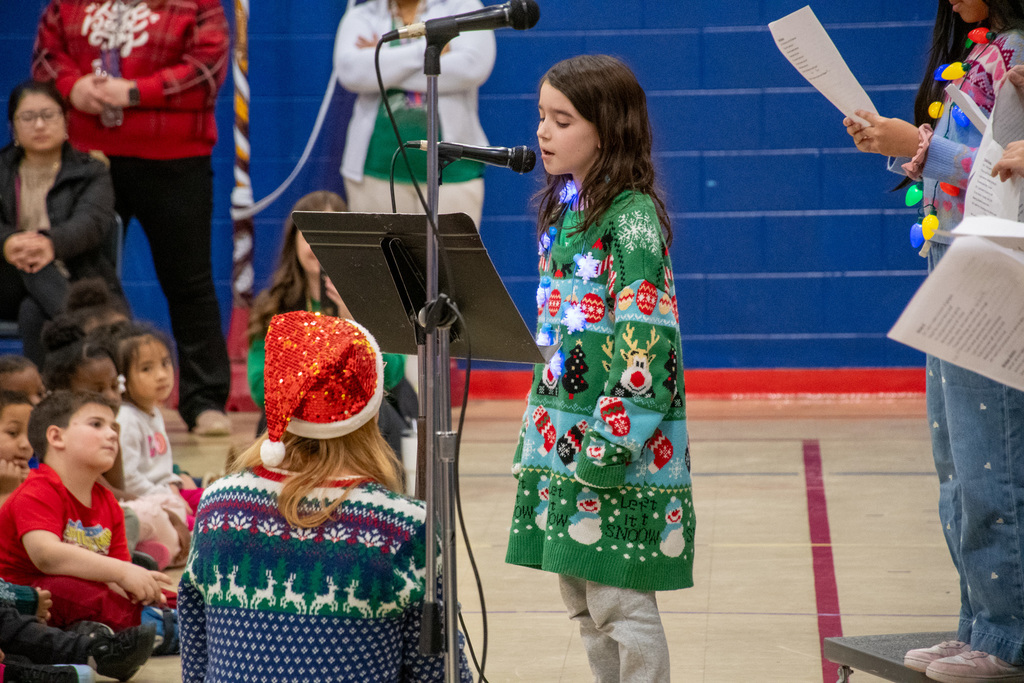 horace mann student sings in gym