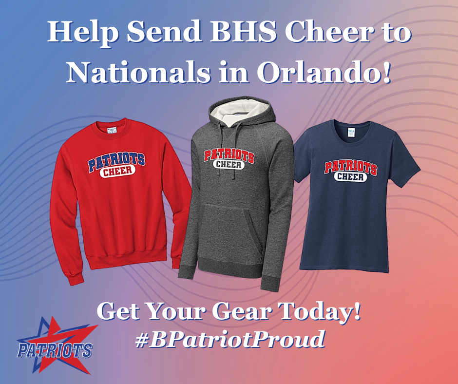 patriots cheer merchandise store graphic