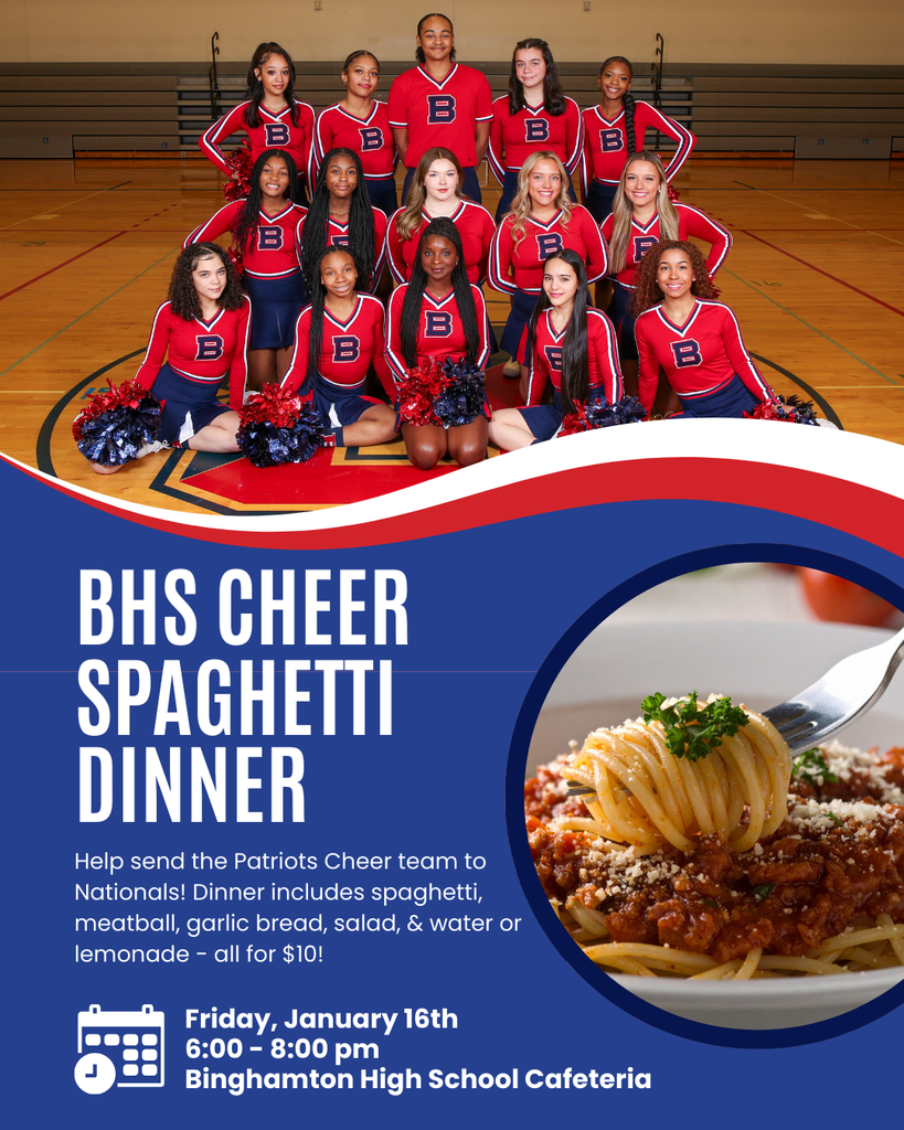 binghamton cheer spaghetti dinner fundraiser flyer