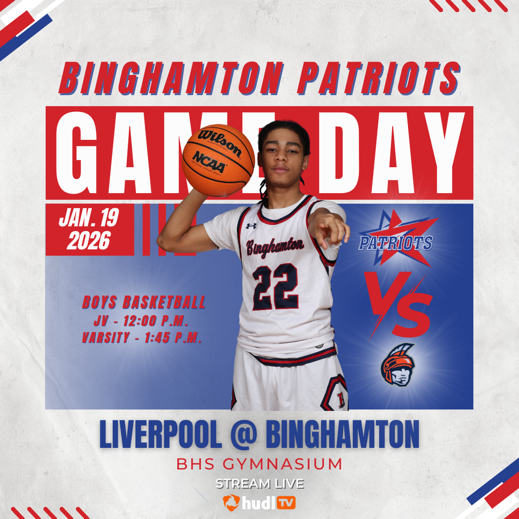 game day graphic with information about boys basketball game against liverpool