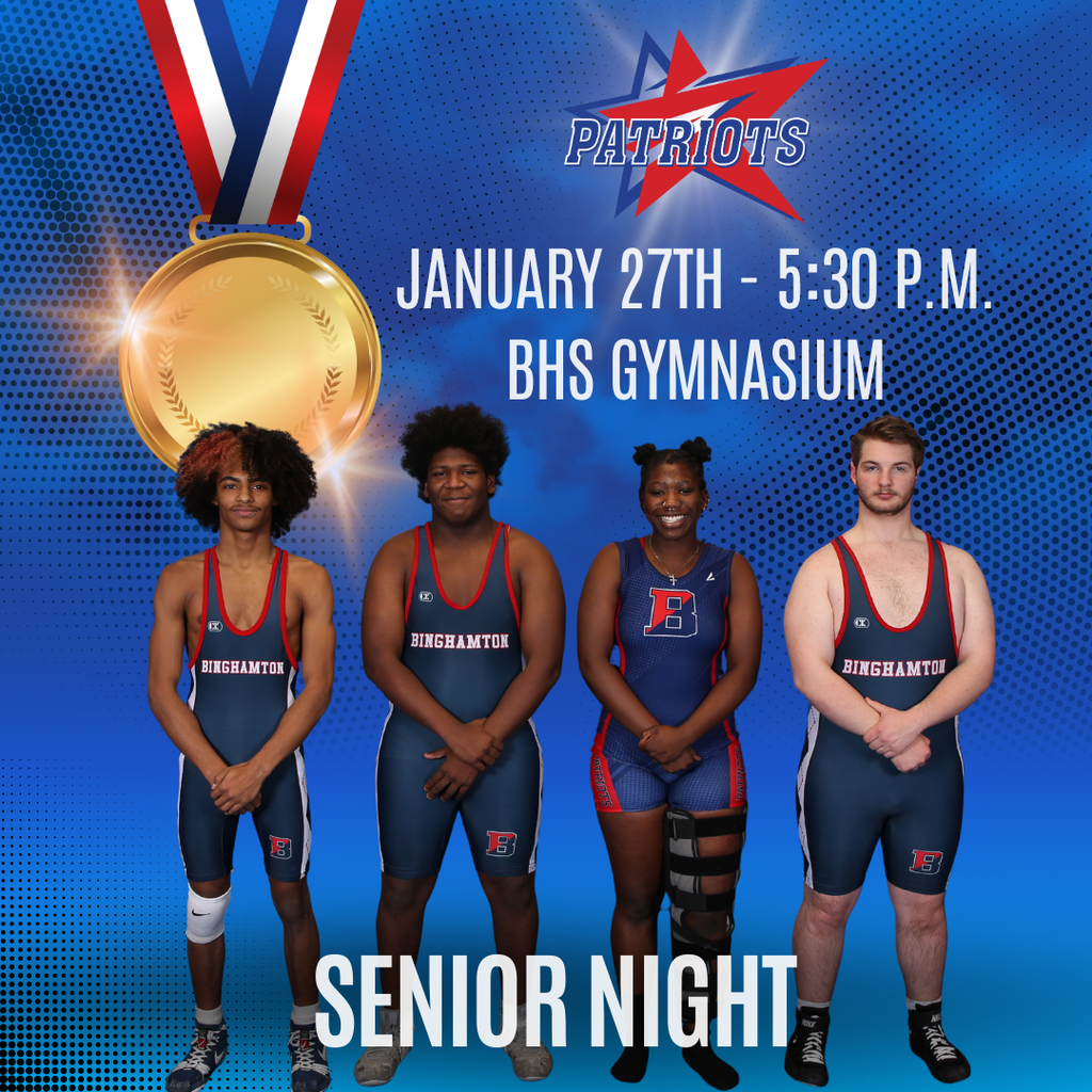 patriots wrestling senior night graphic