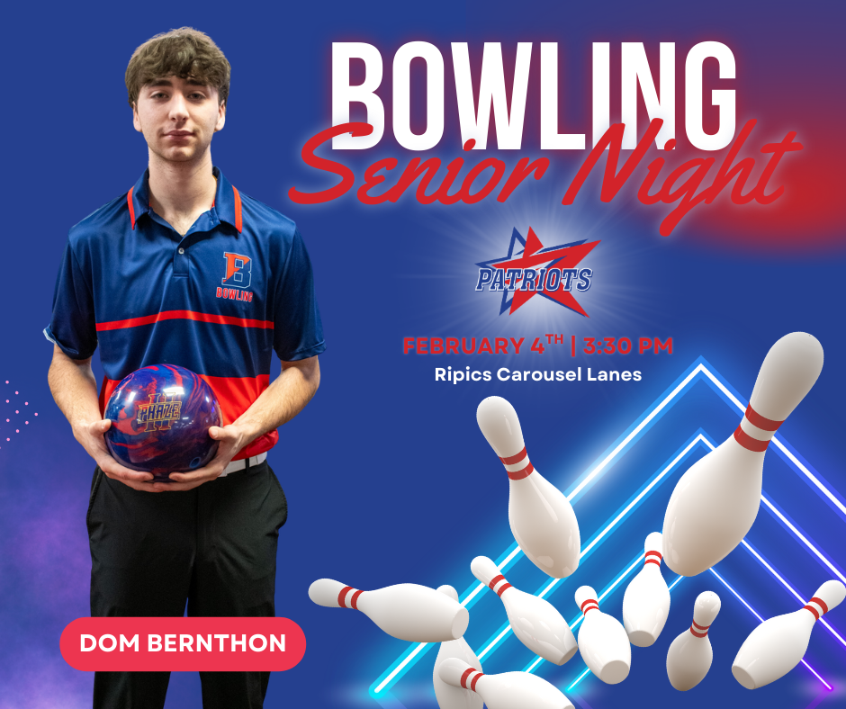 patriots bowling senior night graphic