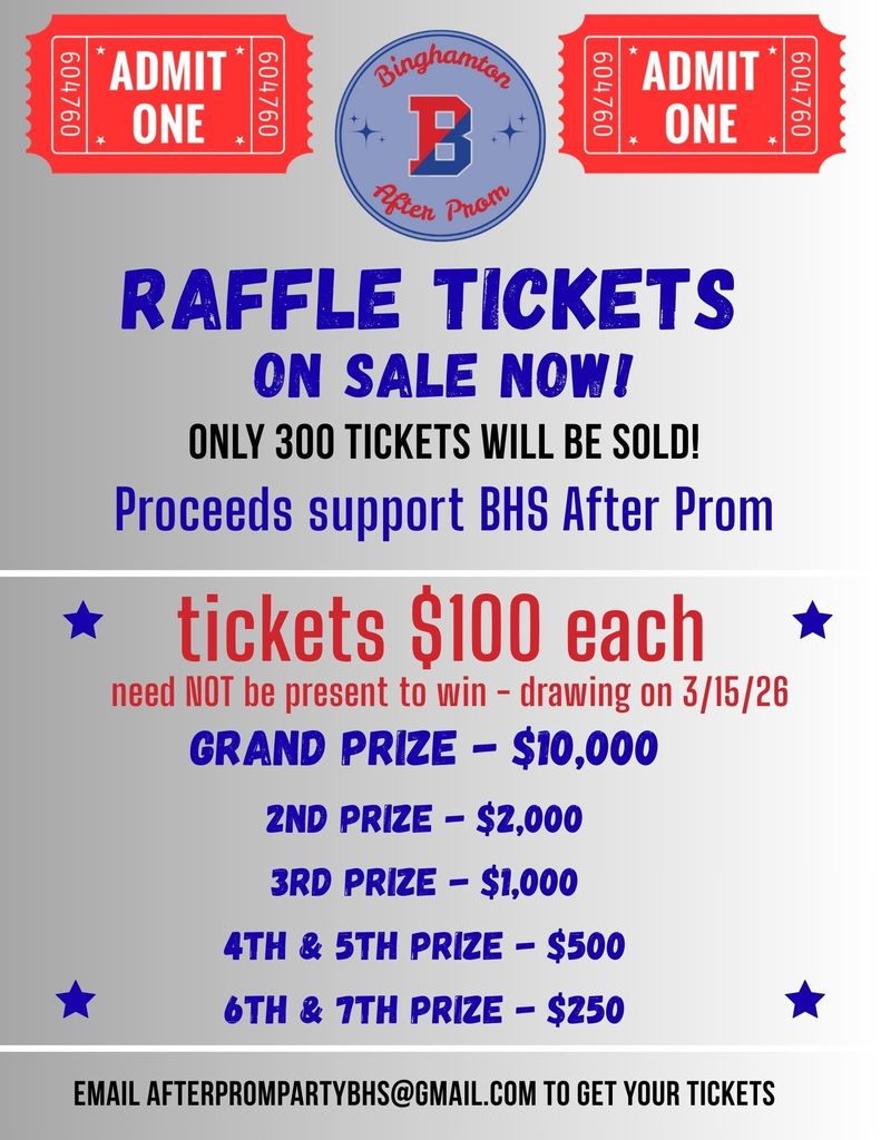 post prom party raffle flyer